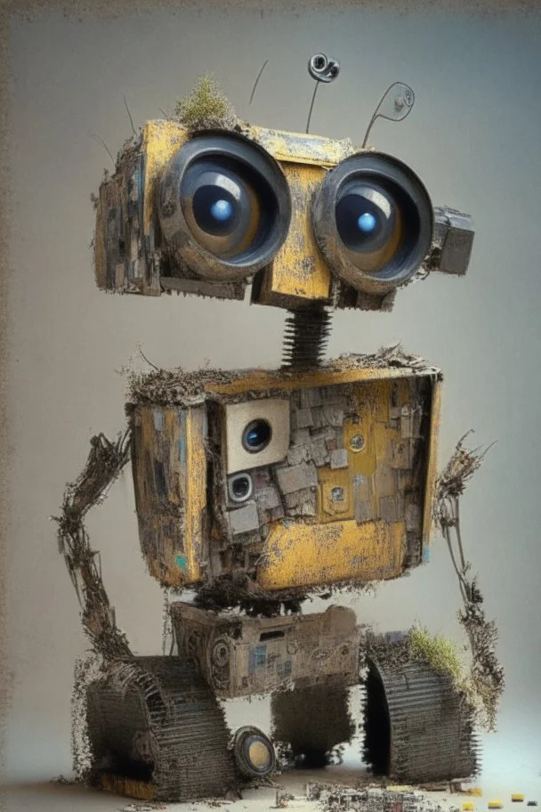 Wall-E made out of electronic junk