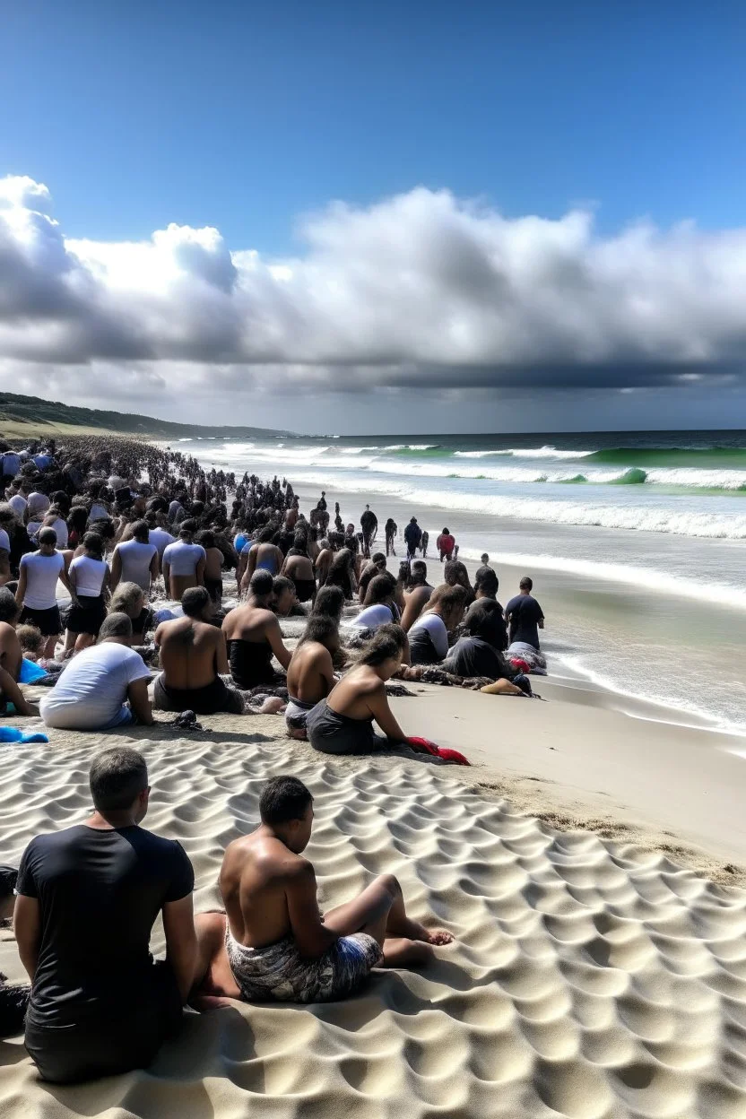 people stranded at a beach with no essentials