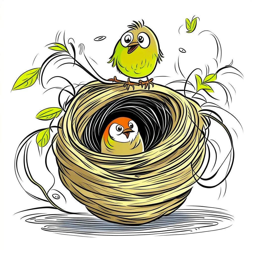 bird nest cartoon