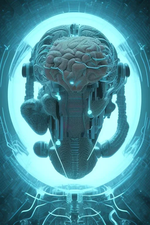 sheep brain cyborg, in the matrix style