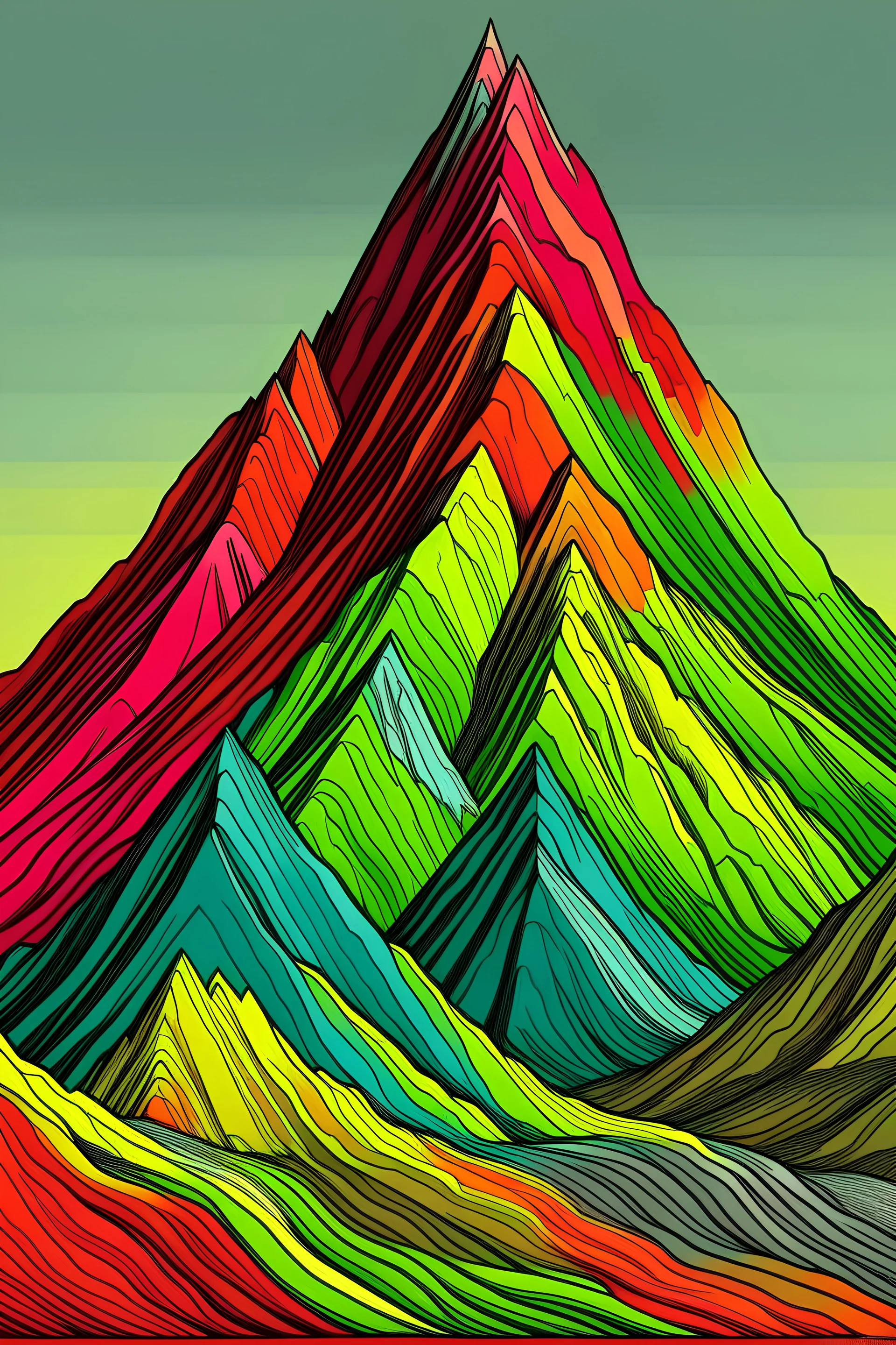 cerro de los 7 colores al estilo de berni