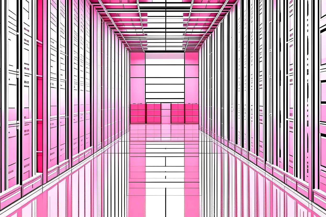 pink warehouse with high storage