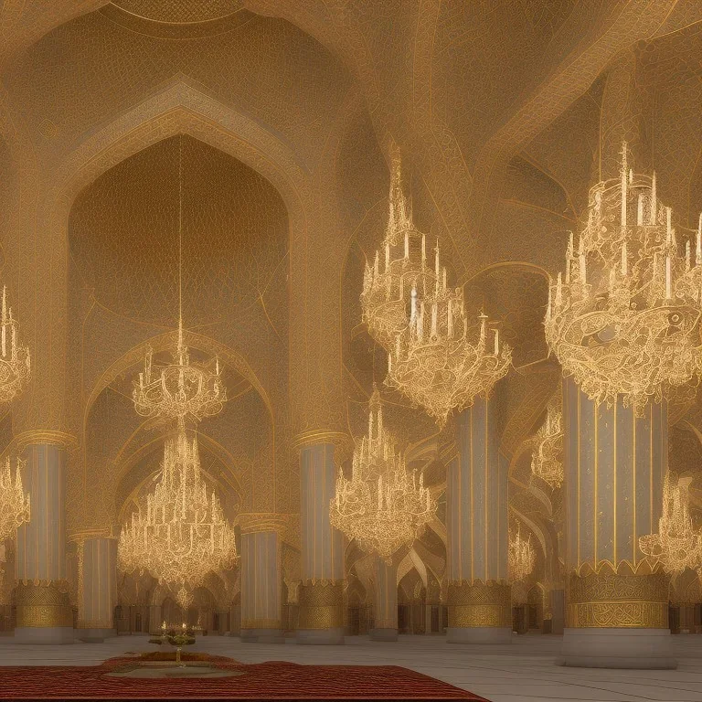 Paradise, a mosque, a Islamic city, realistic, Quran, and cinematic license.