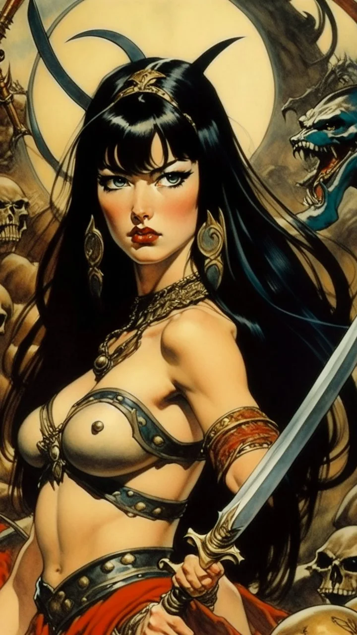 Betty Page art from japanese style 1900 movie. Heavy metal