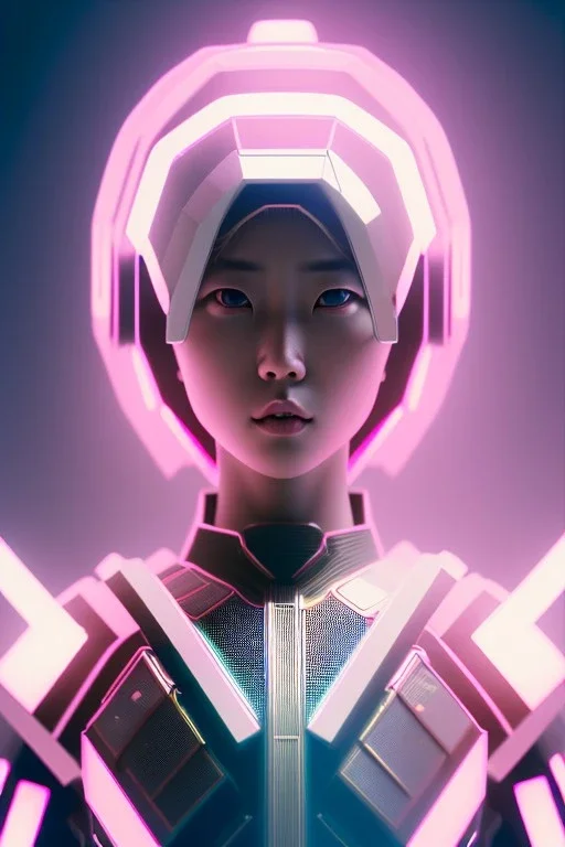 portrait, Asian cyborg woman, samurai warrior :: symmetry photography, cyberpunk style, pink hair, perfect eyes, samurai helmet, samurai army, katana, japanese traditional pattern, pink, white, black, glow eyes, cinematic, Ultra realistic, dark scene, soft color, highly detailed, unreal engine 5, RTX, ultra detail, 3d, finely drawn, high definition.