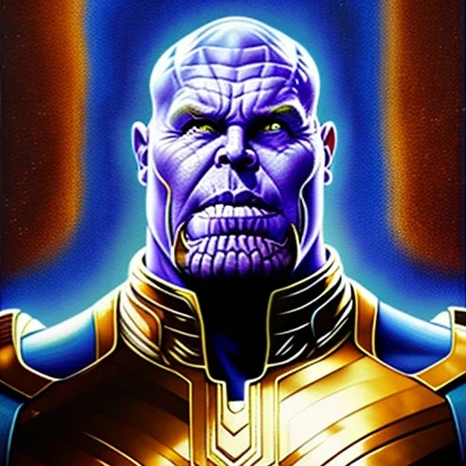 dibujo Épico al oleo de cuerpo entero de Thanos estilo Gustav Klimt 4k