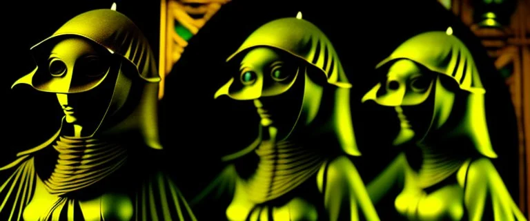 Daguerrotype close up some mysterious figures, odd background, cinematic, Hieronymus Bosch Max Ernst ambient light, by Minicavio Quollati and Marlost Endgulp, Amano, Botticelli, Alphonse Mucha