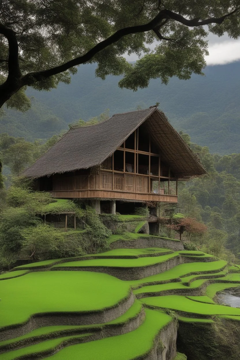 Toraja house with views of the hills and mountains