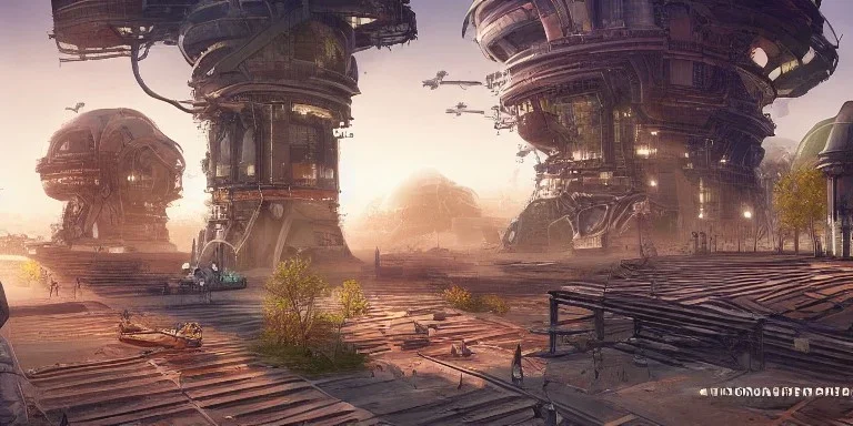 video game level design, sci-fi, latin architecture, 3d environment, concept art, cinematic, solarpunk