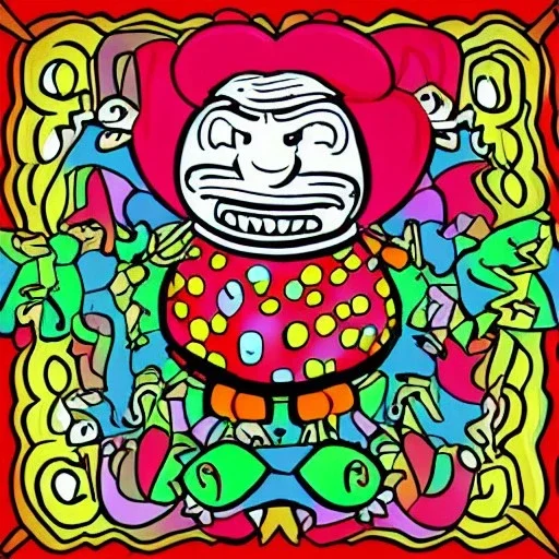 spinning top by jim woodring in cartoon style