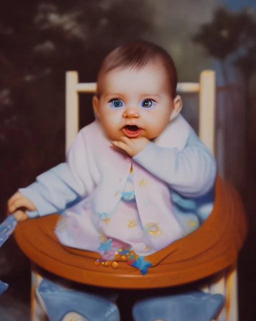 a baby in a colorful setting, disney style