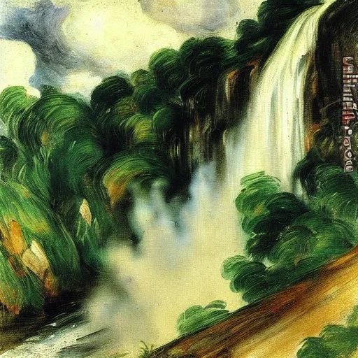 Waterfalls, clouds, max liebermann painting