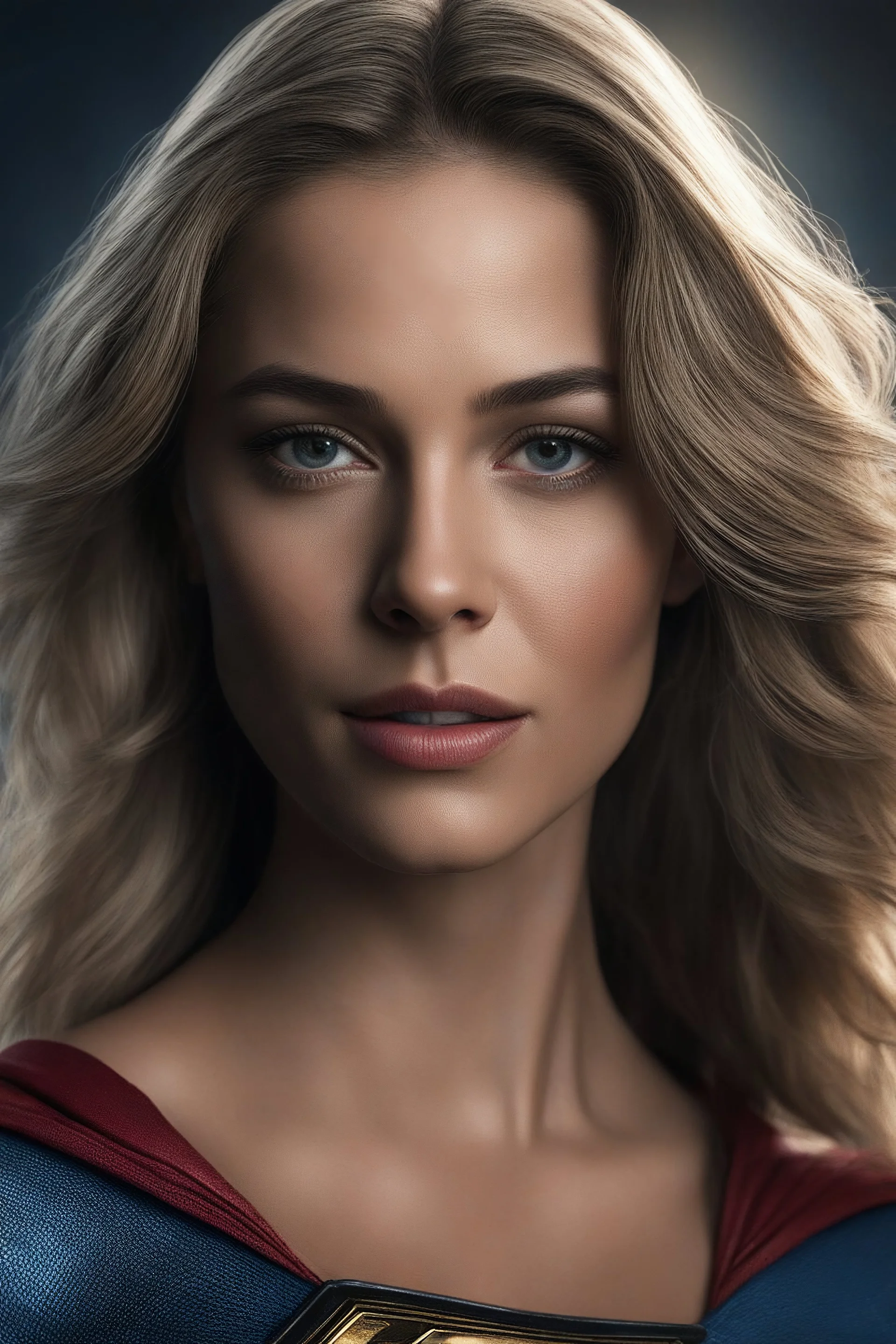 Supergirl, Realistic Stock Photo, ProtoVision, Realism Engine, RealVis XL, Zavy Chroma XL. facial portrait, chiaroscuro, deep shadows, rich deep colors, highly detailed portrait, full color, expression of extreme happiness, hope and positivity, 4k UHD, Ultra-realistic, Hyper realistic, Photorealistic, Realistic, absolute Reality,