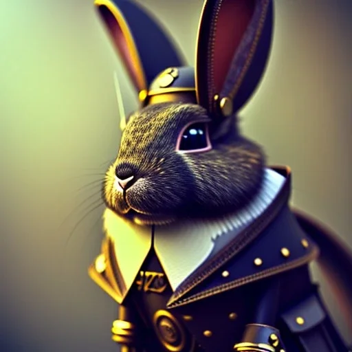 steampunk rabbit,steampunk style,shallow depth of field, close up, macro lens, unreal engine 5, ultra detailed, by japbun2-40