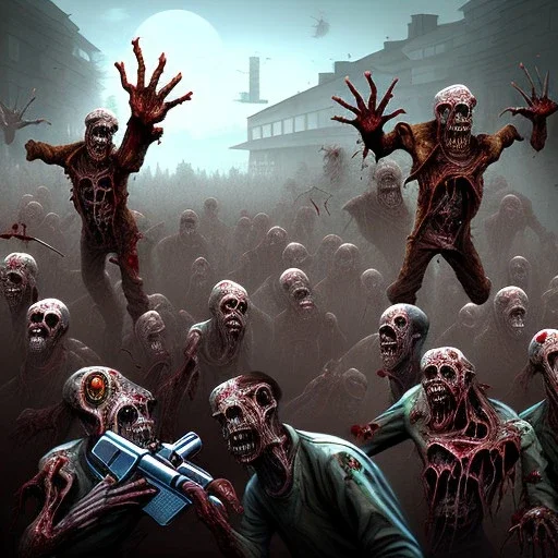 Horde zombie écorche humains