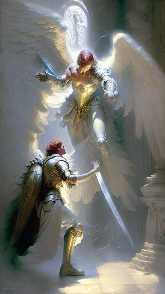 angel reaching a paladin