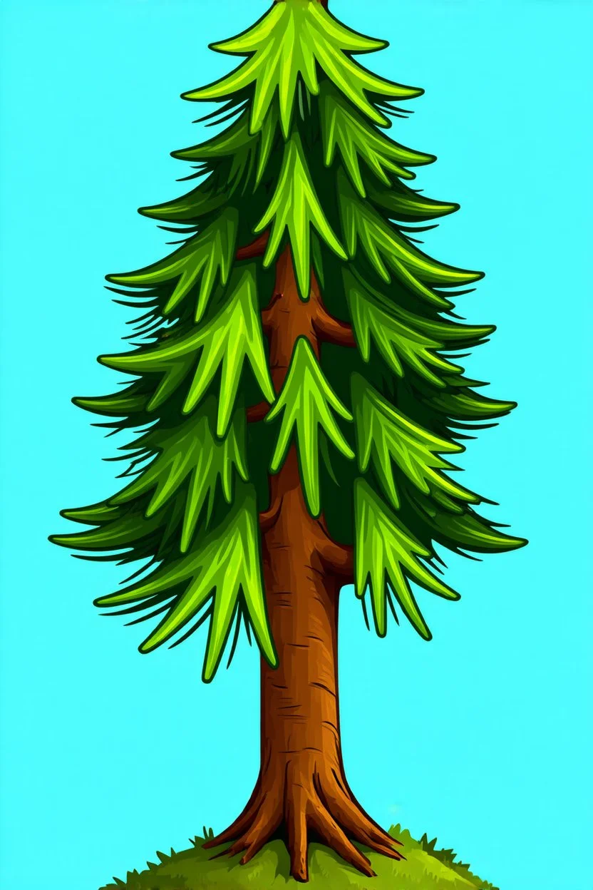 stylized pine tree, vector
