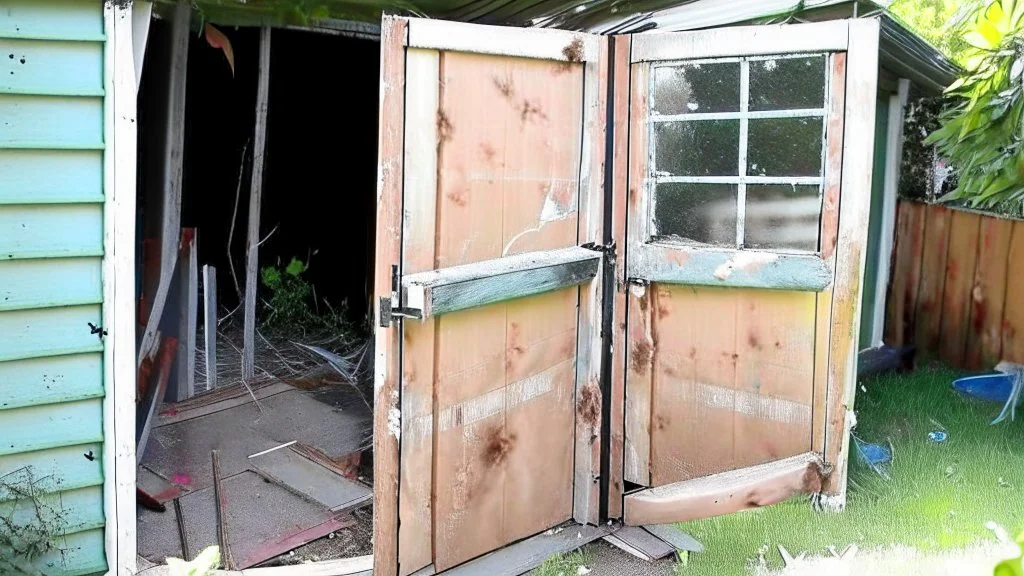 shoddy doors all over backyard