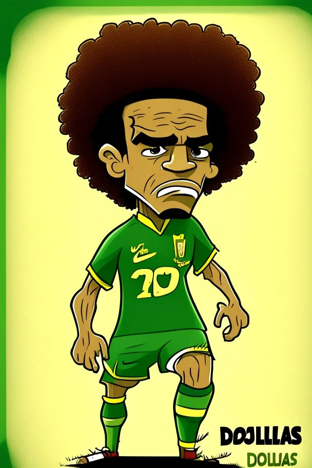 Douglas Louise Brazilian football player cartoon 2d