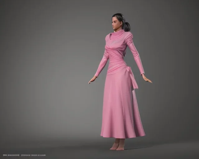 cool lady in pink dress