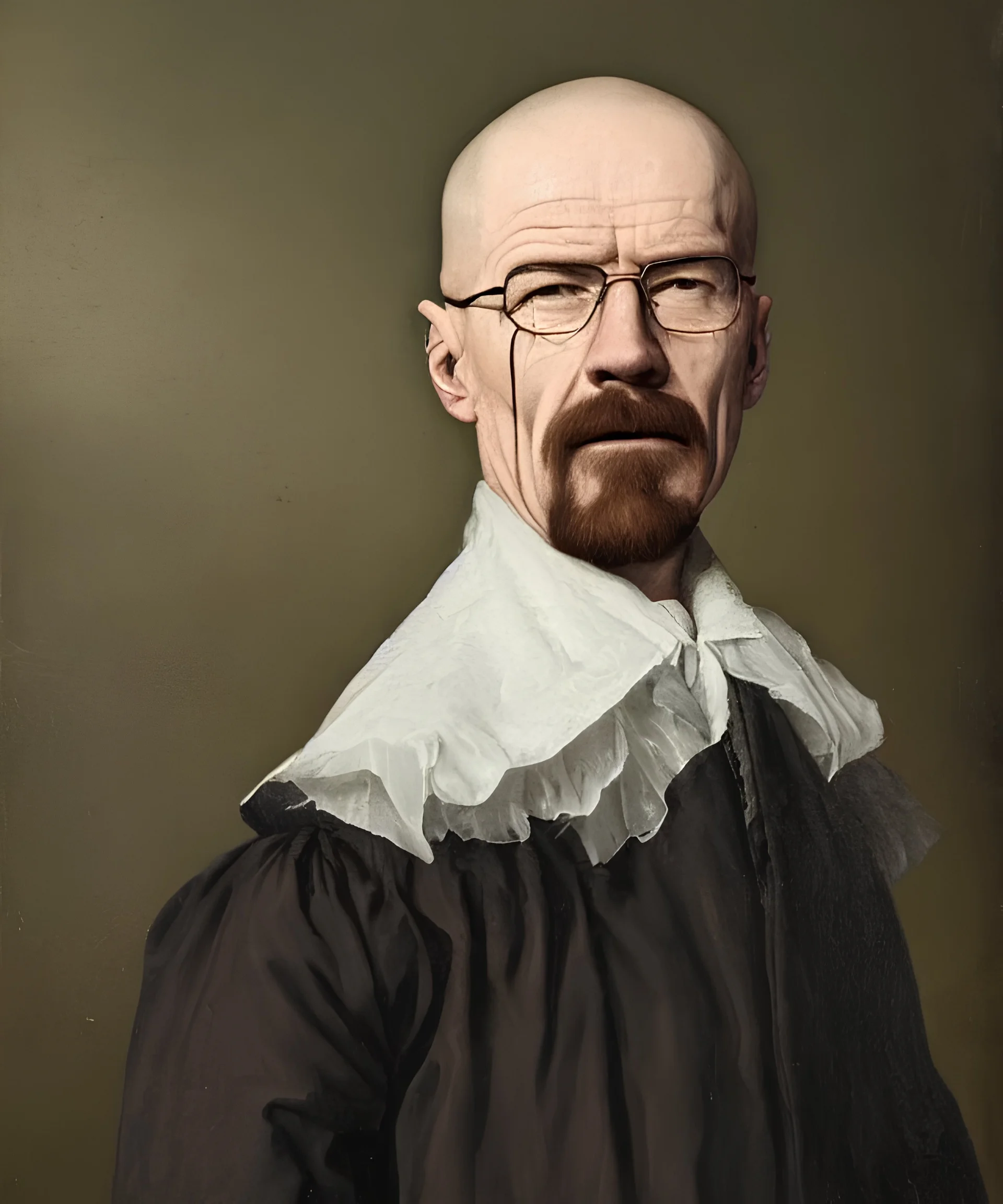a beautiful old portrait of Walter White, 1700s, very very old painting, 4k detailed