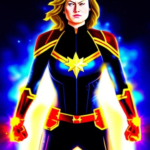 ultra detailed fullbody portrait of Captain Marvel, extremely detailed digital painting, intrincate, extremely detailed face,crystal clear Big Glowing eyes, mystical colors , perfectly centered image, perfect composition, rim light, beautiful lighting, 8k, stunning scene, raytracing, in the style of robert e howard and pablo oliveira and Ken Kelley and Ohrai Noriyoshi and Simon Bisley