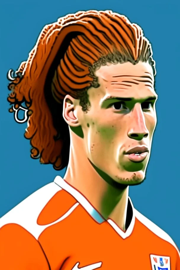 Virgil van Dyck Dutch soccer player 2d cartoon