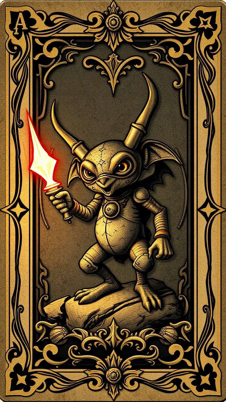 kobold ace card with ornate frame