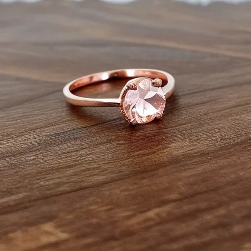 delicate thin ring with tiny diamonds and morganite, rose gold, thin ring