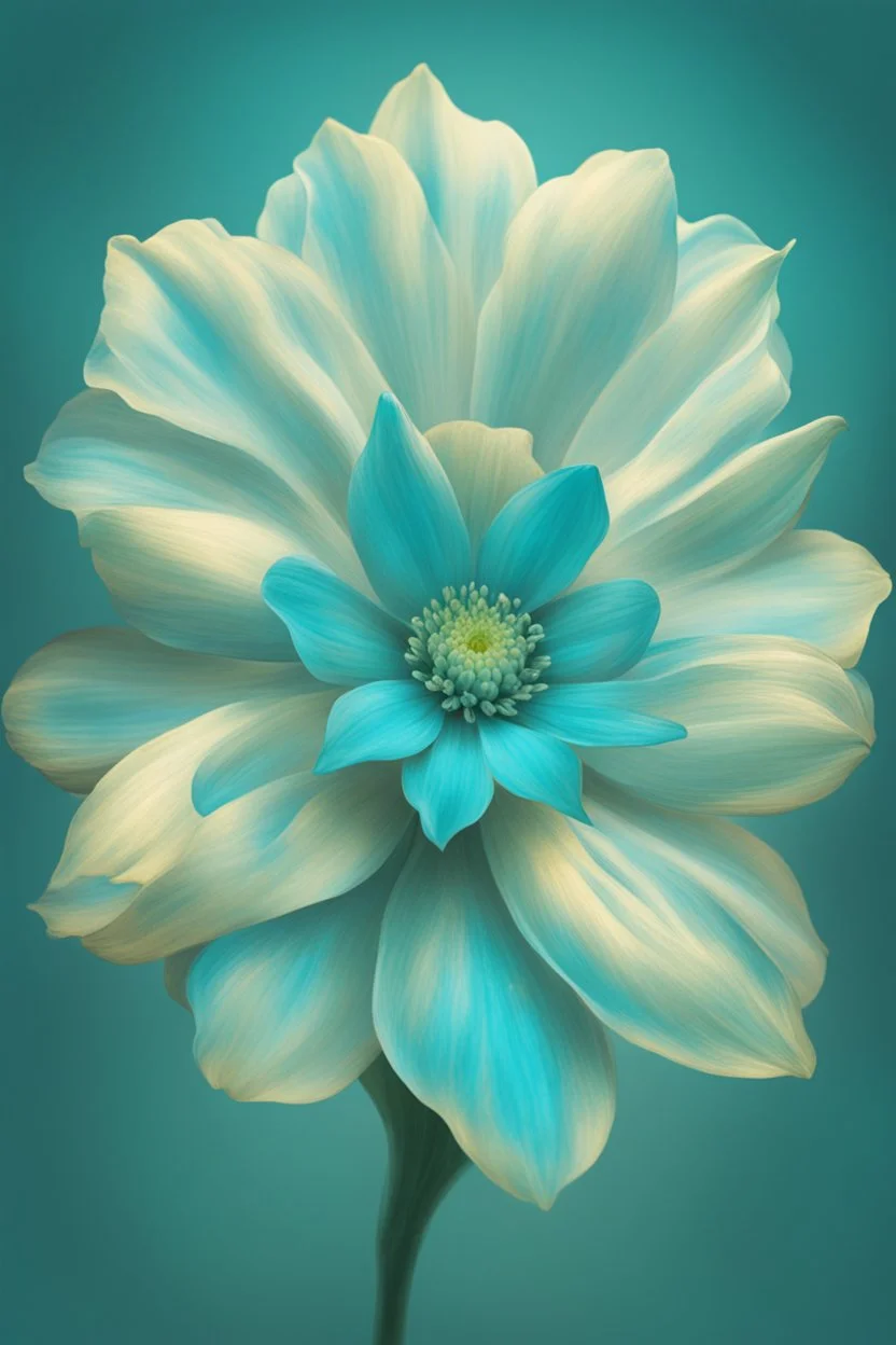 a cyan bright holy flower