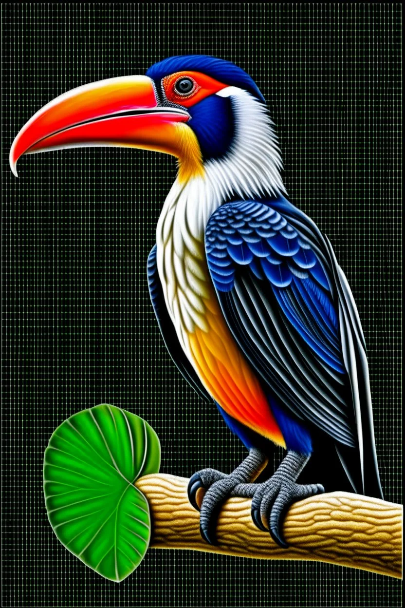 hornbill bird full body, digital art, photo, illustration, digital painting,oil painting, smooth, sharp focus, highly detailed, real bird