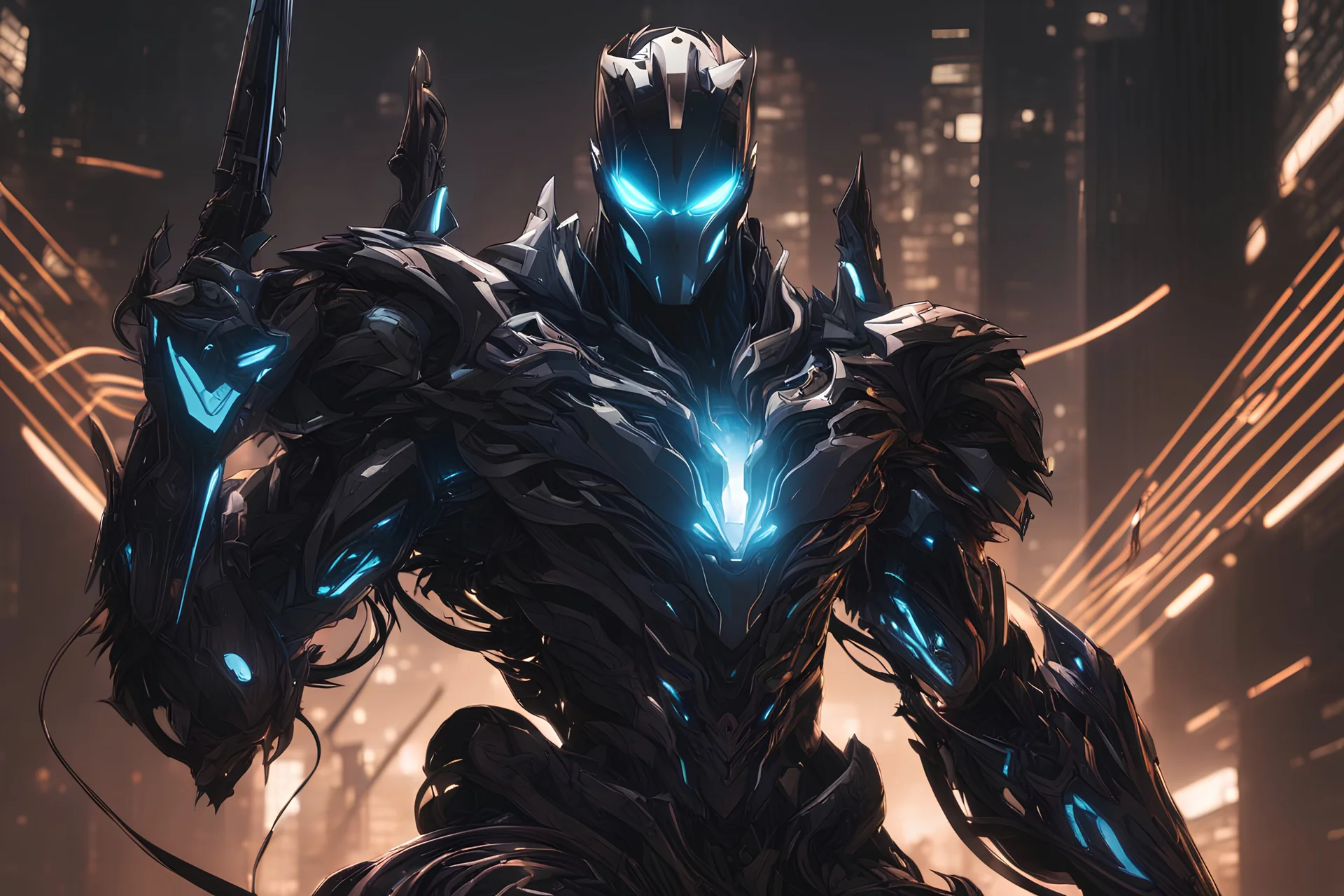 Machine with cyber mask in 8k solo leveling shadow artstyle, Crystal and Symbiote them, neon effect , magic circle, close picture, full body, apocalypse, intricate details, highly detailed, high details, detailed portrait, masterpiece,ultra detailed, ultra quality