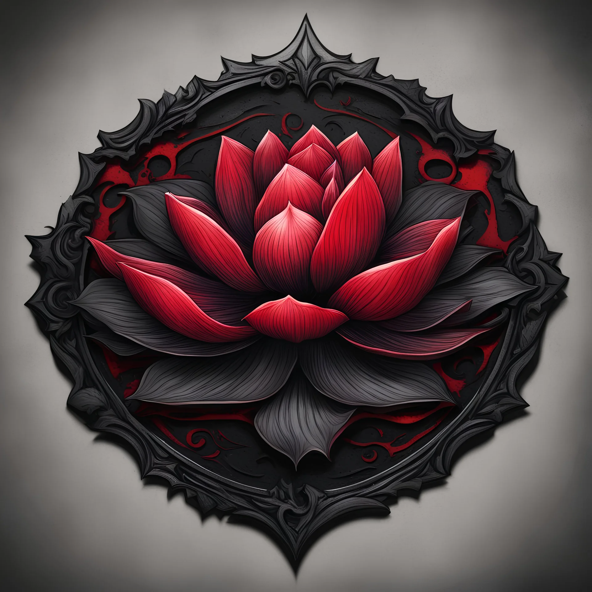 black and blood deadly lotus emblem