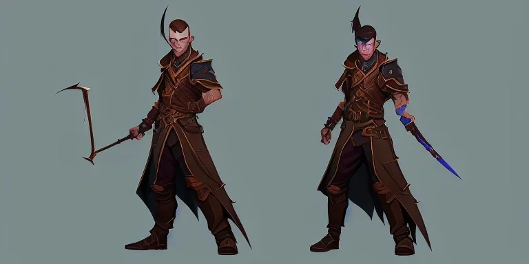 Dungeons and dragons character, wizard elf male