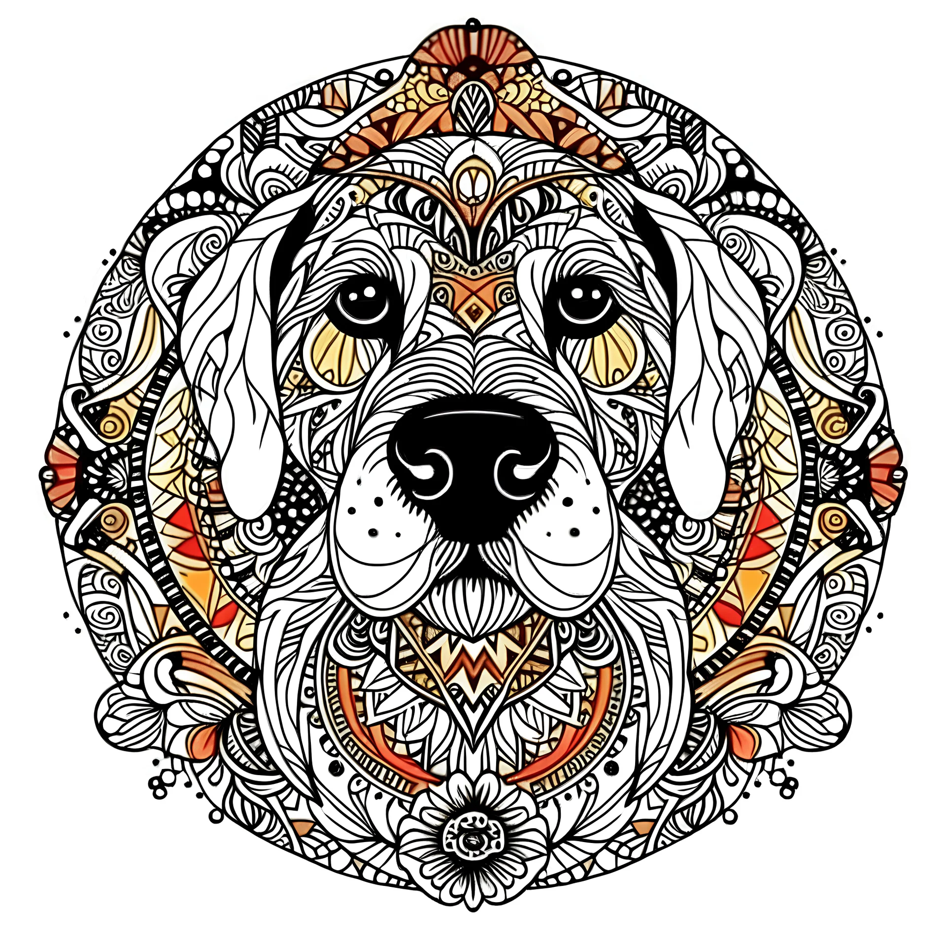 Funny dog mandala Lover white background