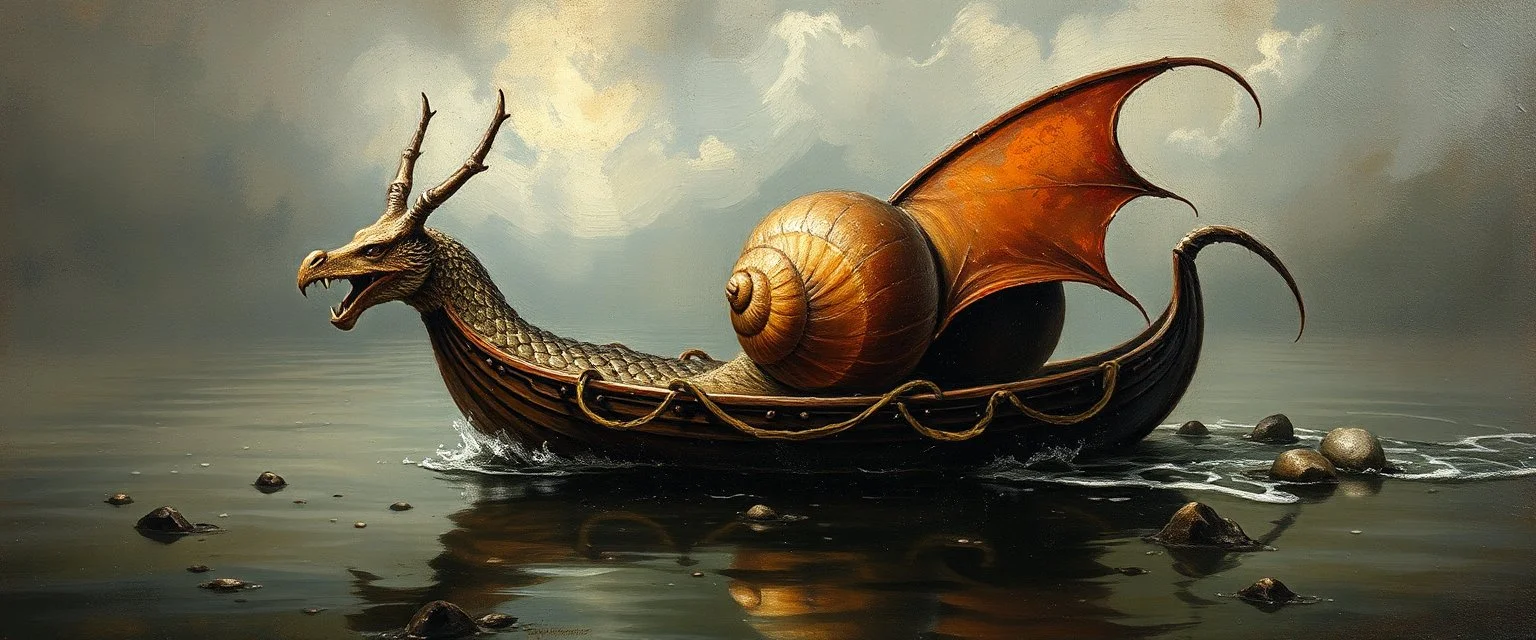 master oil painting by Rembrandt, the dragon snail boat fallout 4
