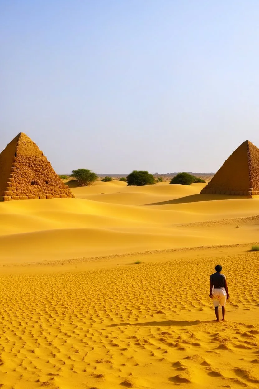 Sudan, small pyramids, tourists