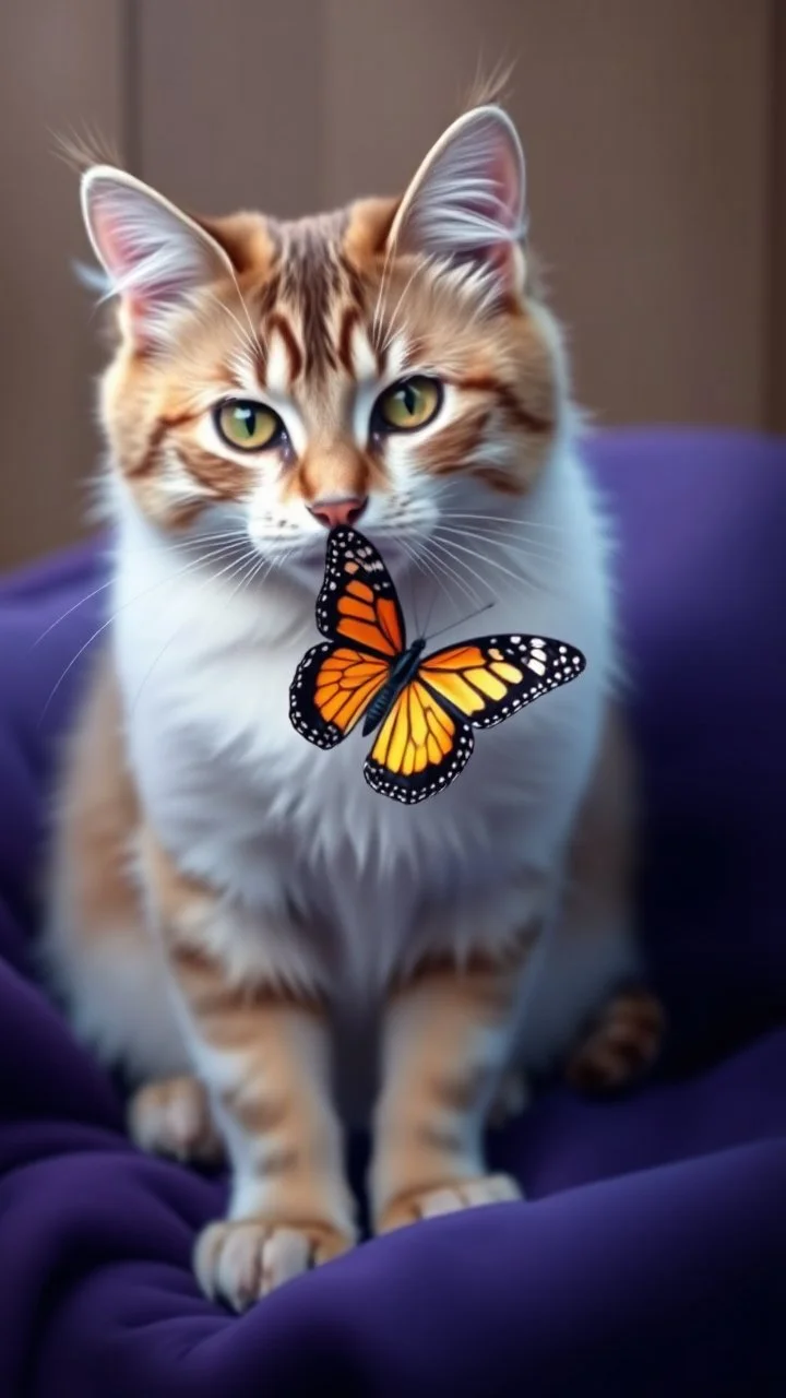 Love cat , add a butterfly to this picture