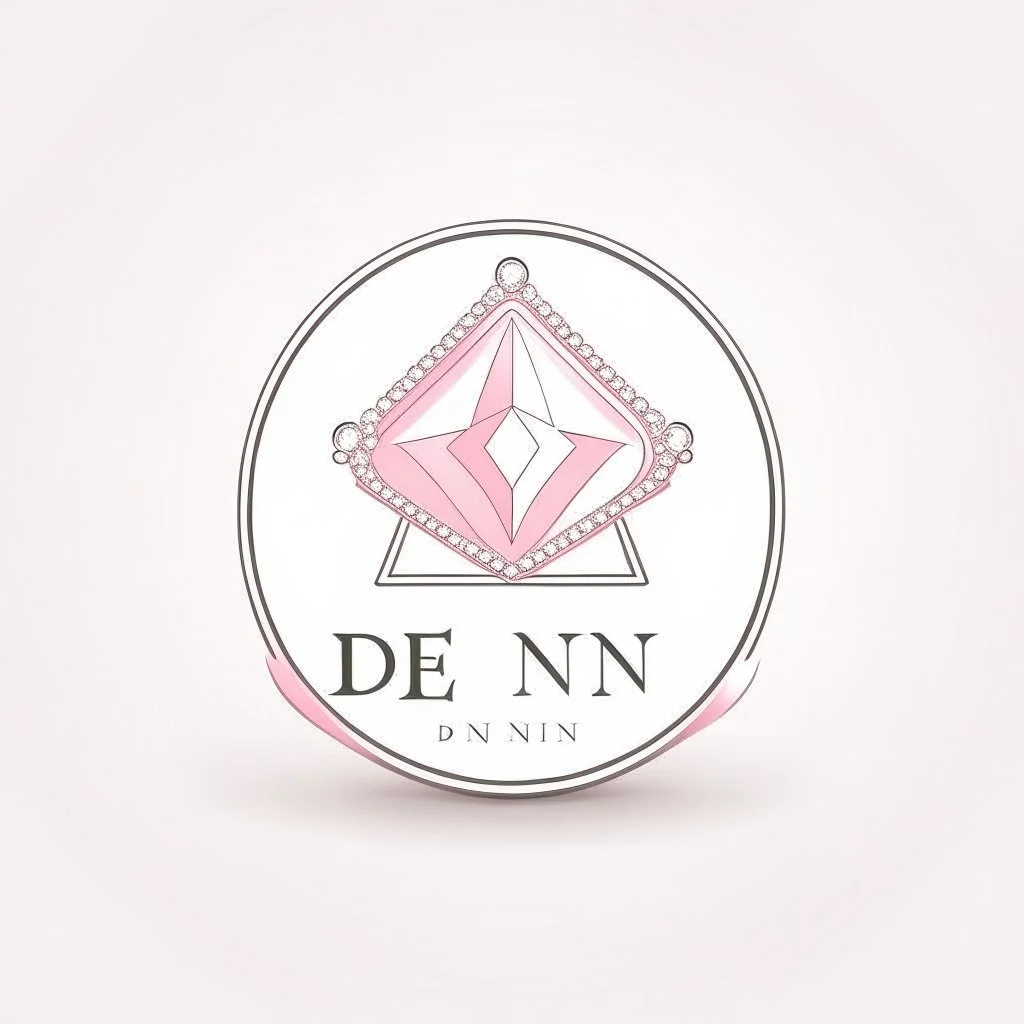 Create a logo for Deniz, a boutique of diamond-inspired dresses, Baby Pink