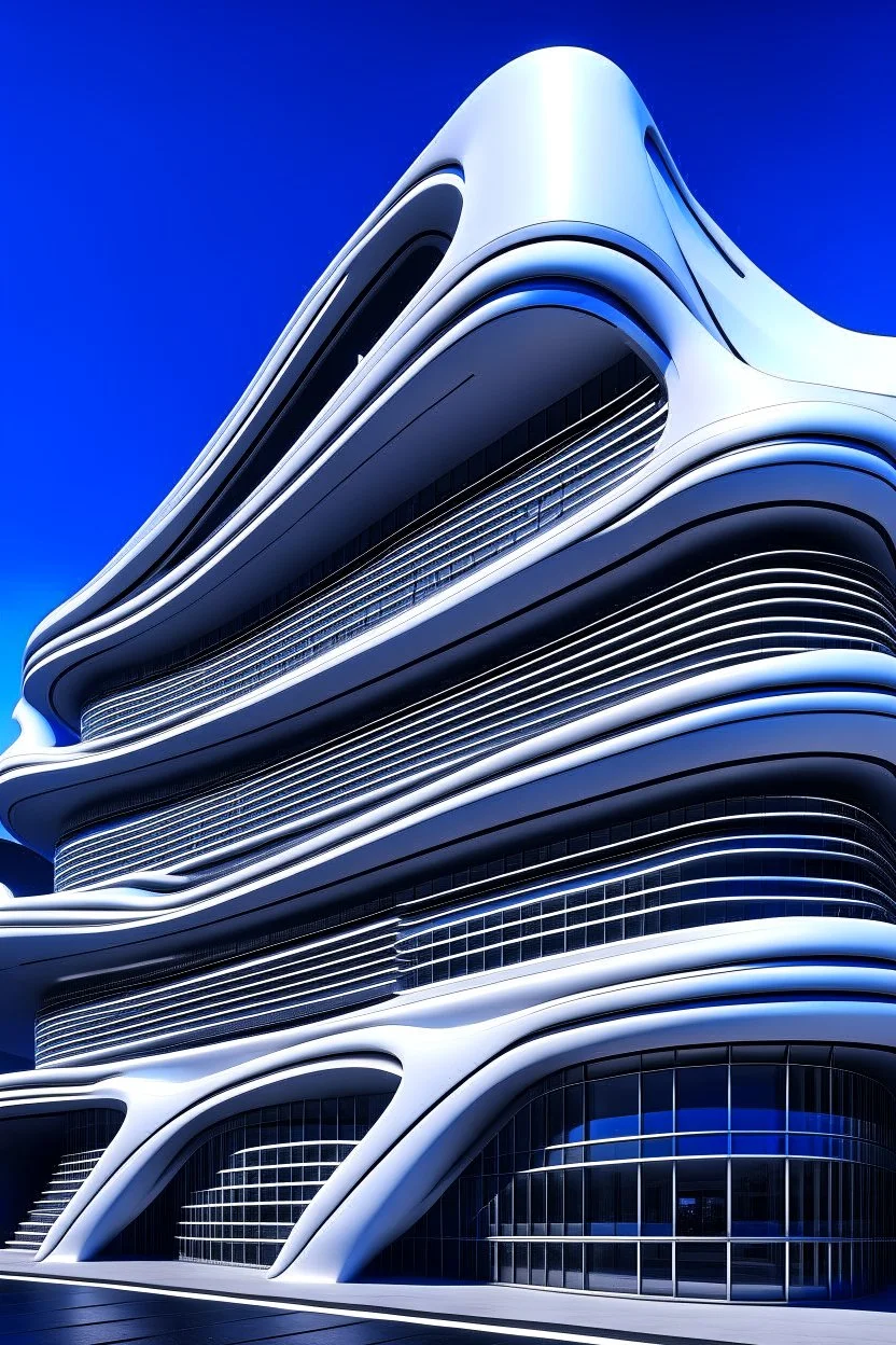 Edificio estilo Zaha Hadid, calidad ultra, arte digital 3D, 8k