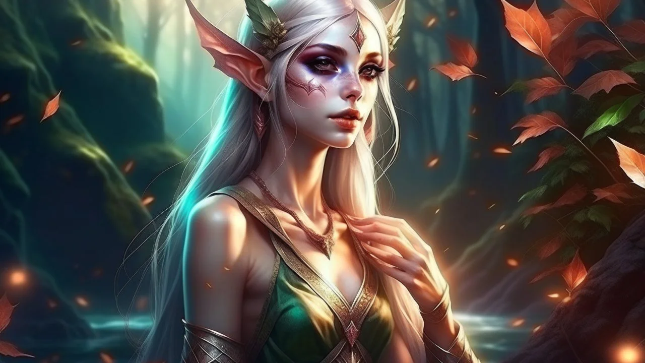 Cover in fantasy style. Elf girl. Write text ERAZE