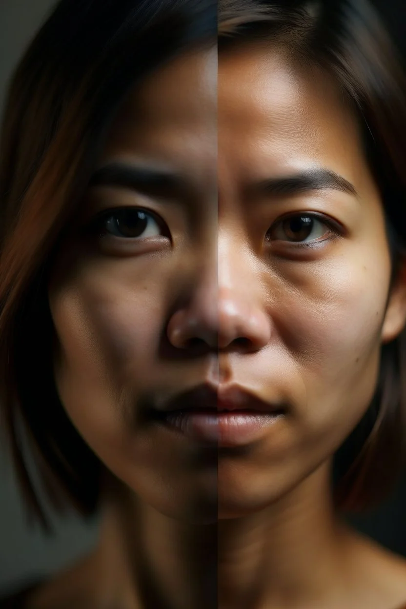 Realistic portrait shot of a half Japanese and half Filipino woman