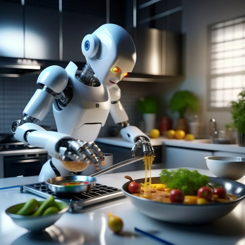 AI cooking and mixing different things