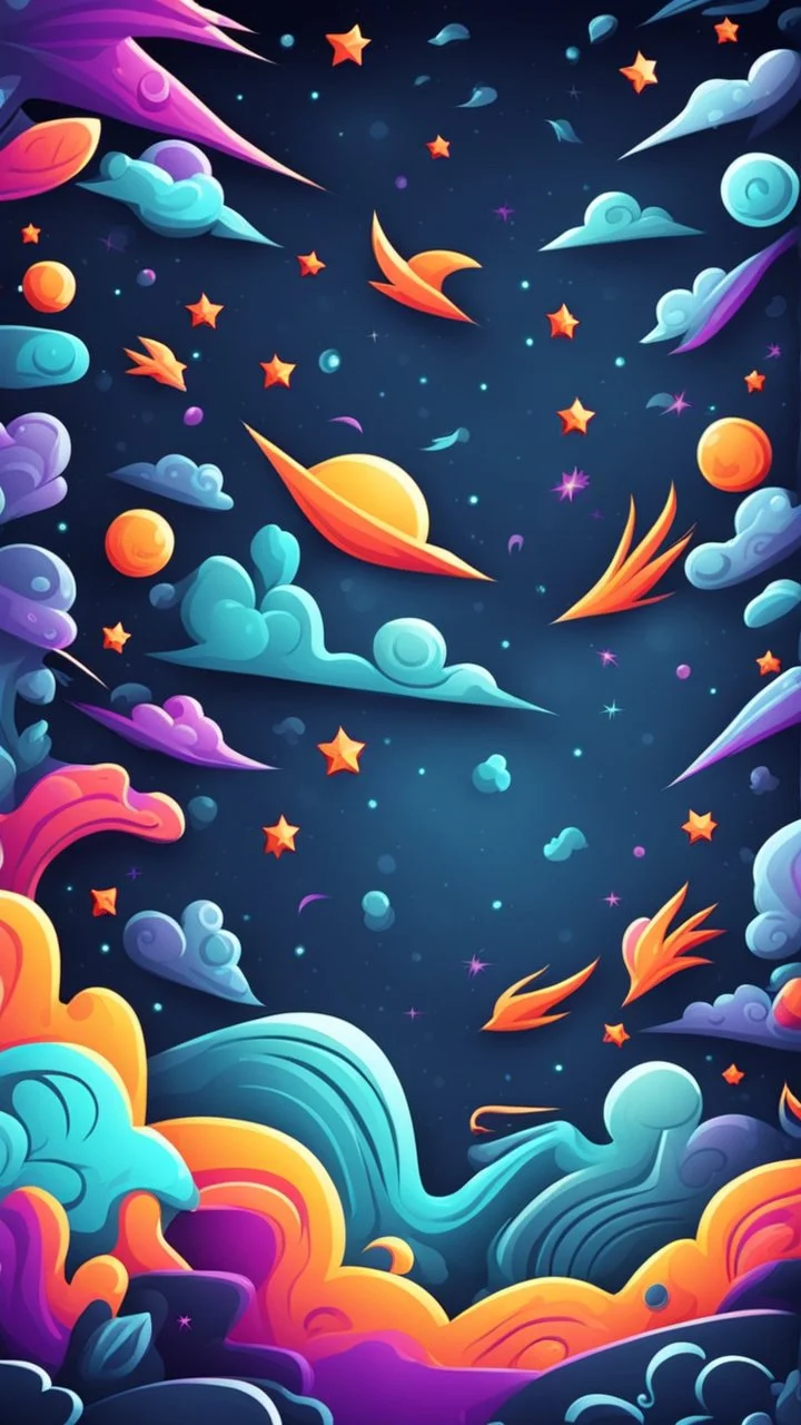 space cartoon stylized background