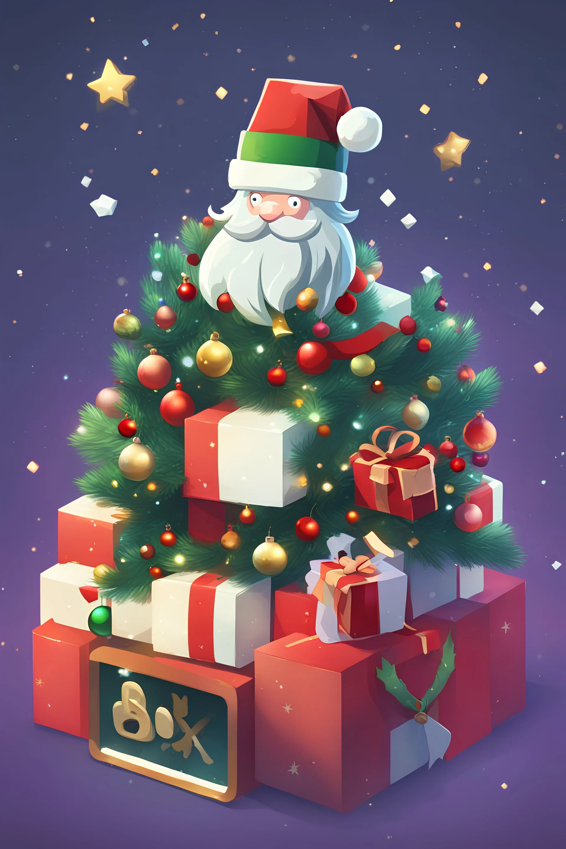 discord christmas-themed server icon, contains the words 'BLOX.LAND' clearly written, 512x512 resolution
