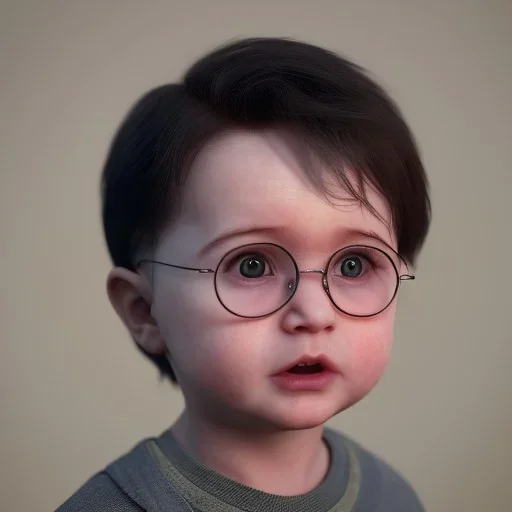 Cute baby character harry potter,movie, photo realistic, unreal engine, cinematic lighting 8k --v 4