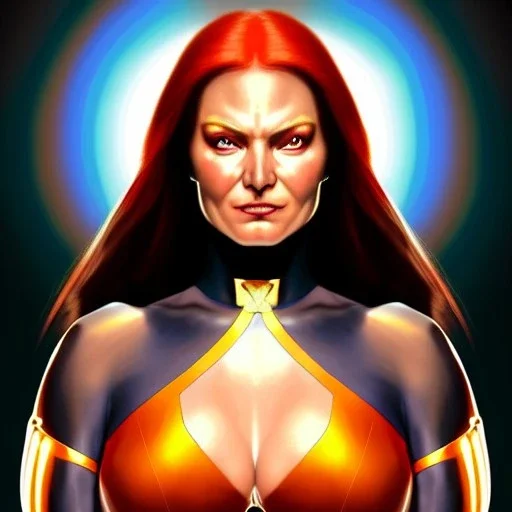 ultra detailed portrait of busty beautiful Jean Grey Xmen , extremely detailed digital painting, extremely detailed face,crystal clear eyes, in the style of robert e howard and pablo oliveira and Ken Kelley and Keith Parkinson ,mystical colors,perfectly centered image, perfect composition, rim light, beautiful lighting,8k, stunning scene, raytracing