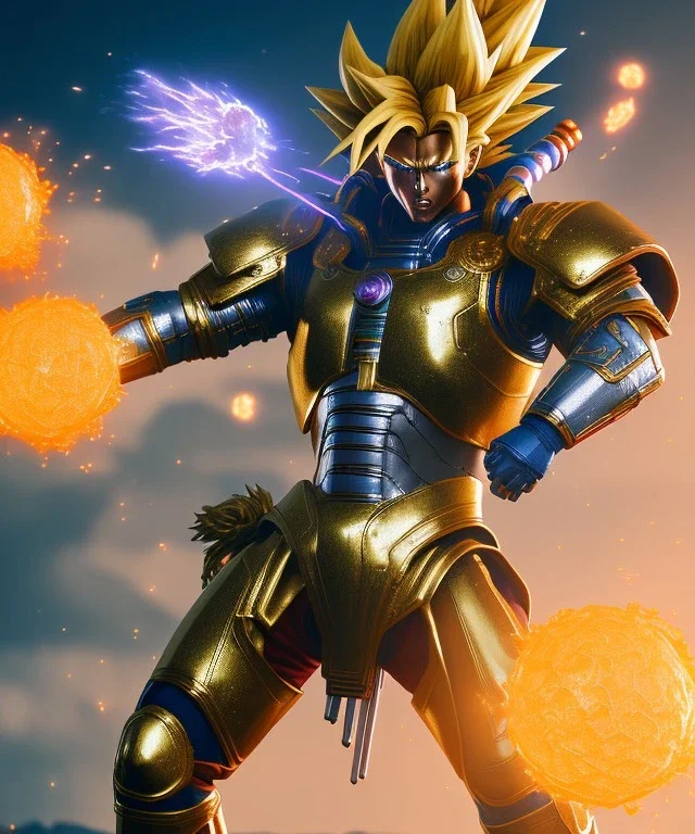 Goku, metal golden armor, defined muscles, shirtless, soft light atmosphere, light effect，vaporwave colorful, concept art, smooth, extremely sharp detail, finely tuned detail, ultra high definition, 8 k, unreal engine 5, ultra sharp focus