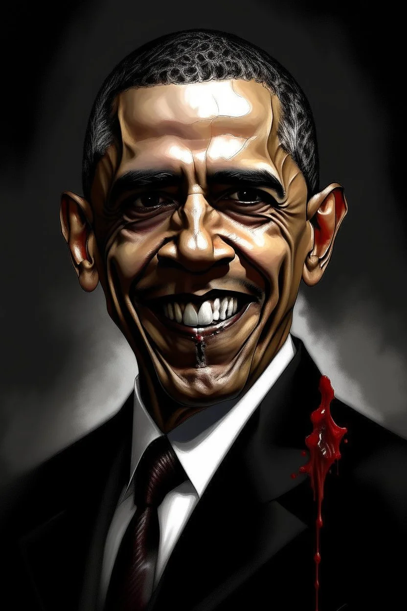 President Barack Obama painted as vampire