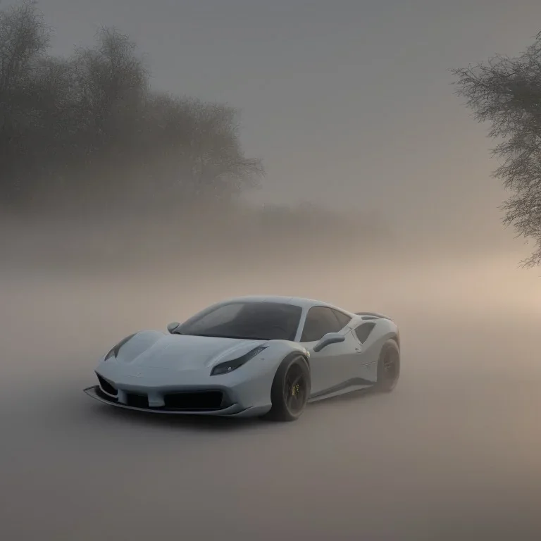 Ferrari 488 in dense fog